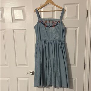 Disney Belle Embroidered Denim Dress